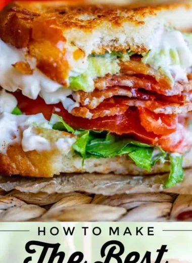Avocado Bacon Sandwich with lettuce and tomato on a plate