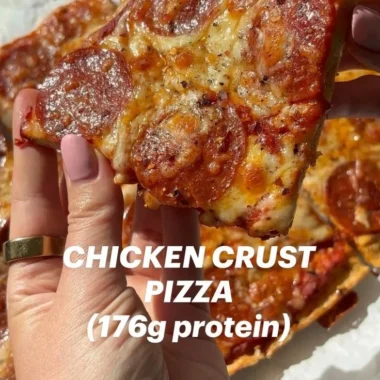 Delicious Chicken Crust Pizza topped with fresh ingredients
