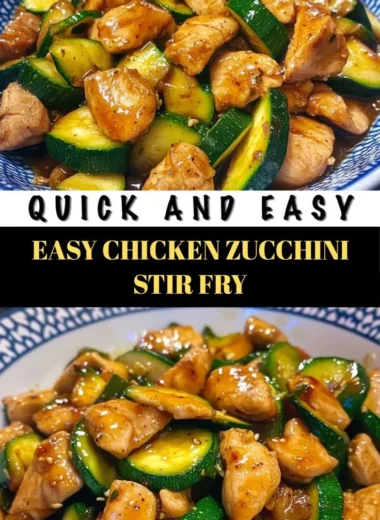 Colorful Chicken Zucchini Stir Fry with fresh vegetables in a pan