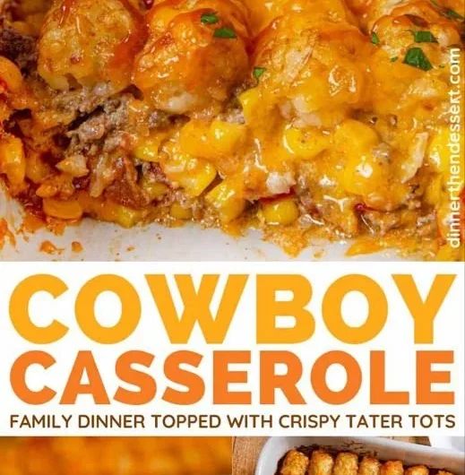 Delicious Cowboy Casserole served in a rustic dish