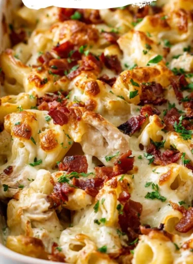 Delicious Crazy Good Casserole served in a baking dish.