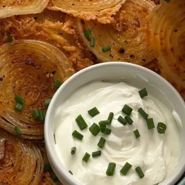 A bowl of crispy onion ring chips ready to be enjoyed as a tasty snack.