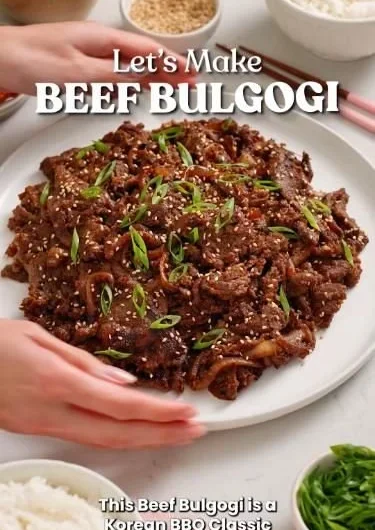 Easy Korean Beef BBQ served on a grill with fresh vegetables