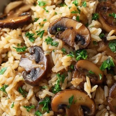 Delicious Mushroom Rice dish with fresh ingredients and herbs
