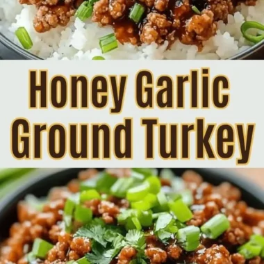 Delicious honey garlic ground turkey dish served with vegetables