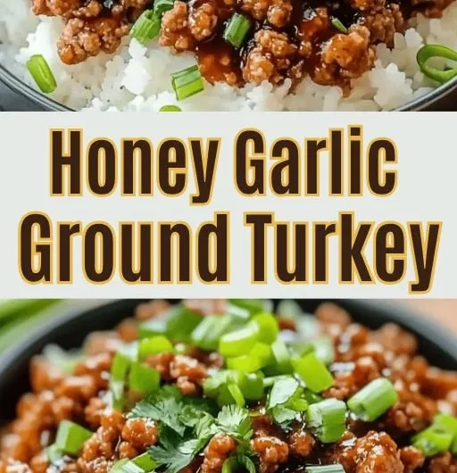 Delicious honey garlic ground turkey dish served with vegetables