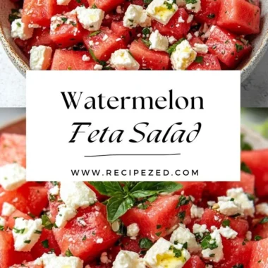 Fresh watermelon feta salad with mint and lime dressing