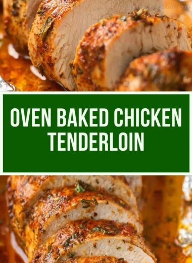 Delicious Baked Pork Tenderloin ready to serve with herbs and spices.