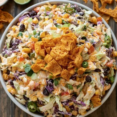 A vibrant bowl of bold flavor-packed coleslaw with colorful vegetables