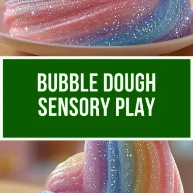 Child playing with cornstarch and dish soap bubble dough