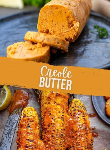 Dish of Creole Butter spread on grilled shrimp for enhanced flavor