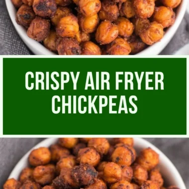 Crispy air fryer chickpeas on a plate, perfect for a healthy snack