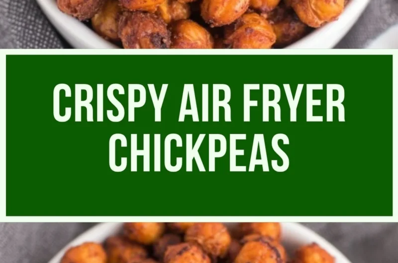 Crispy air fryer chickpeas on a plate, perfect for a healthy snack
