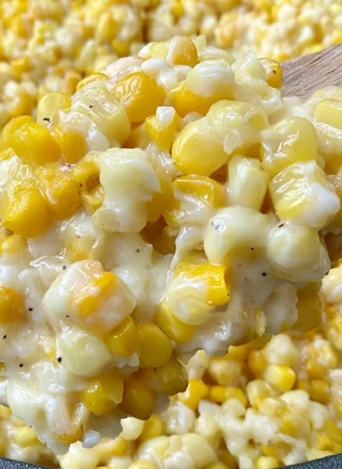 Delicious Honey Butter Skillet Corn served in a cast-iron skillet.