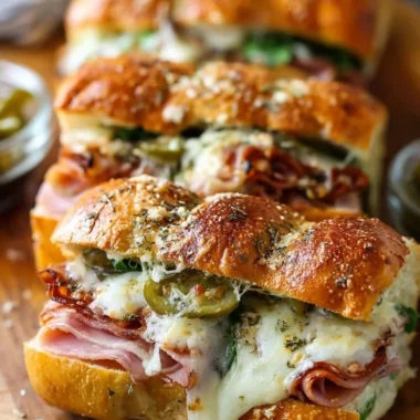 Delicious hot roll sandwiches with various savory fillings