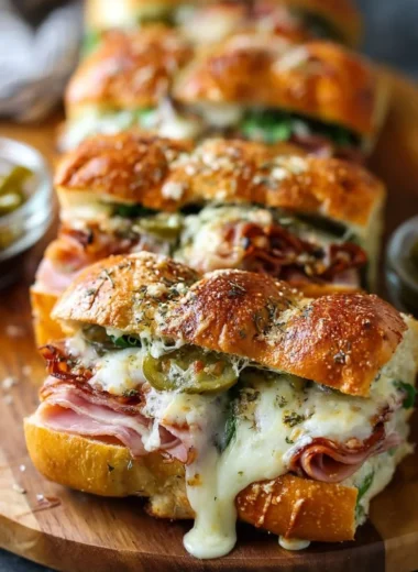 Delicious hot roll sandwiches with various savory fillings