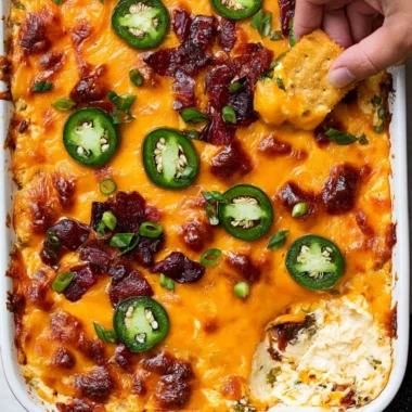Creamy Jalapeno Popper Dip served in a bowl with tortilla chips
