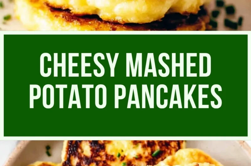 Delicious leftover mashed potato cakes cooking in a skillet