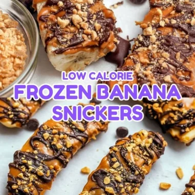 Delicious Frozen Banana Snickers treat made with chocolate and peanuts