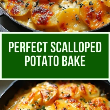 Delicious scalloped potatoes baked with creamy sauce and cheese