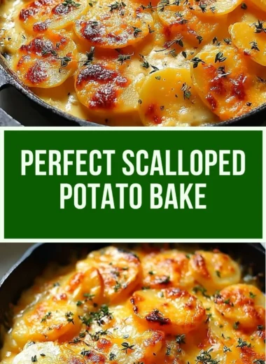 Delicious scalloped potatoes baked with creamy sauce and cheese