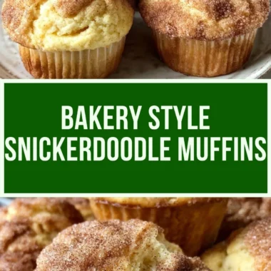 Delicious homemade Snickerdoodle Muffins with cinnamon and sugar topping