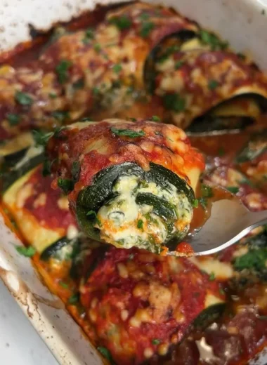 Delicious Zucchini Rollatini stuffed with ricotta cheese and herbs
