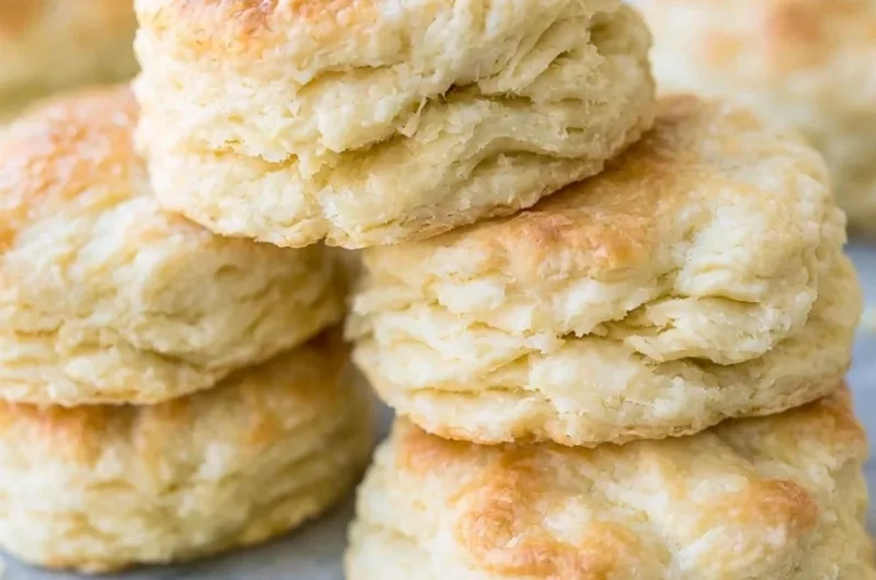 Freshly baked biscuits from the best biscuit recipe, golden and flaky