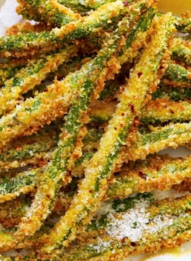 Breaded air fryer asparagus cooked to perfection for a healthy side dish.
