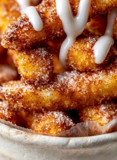 Cozy and delicious air fryer apple fries ready to enjoy