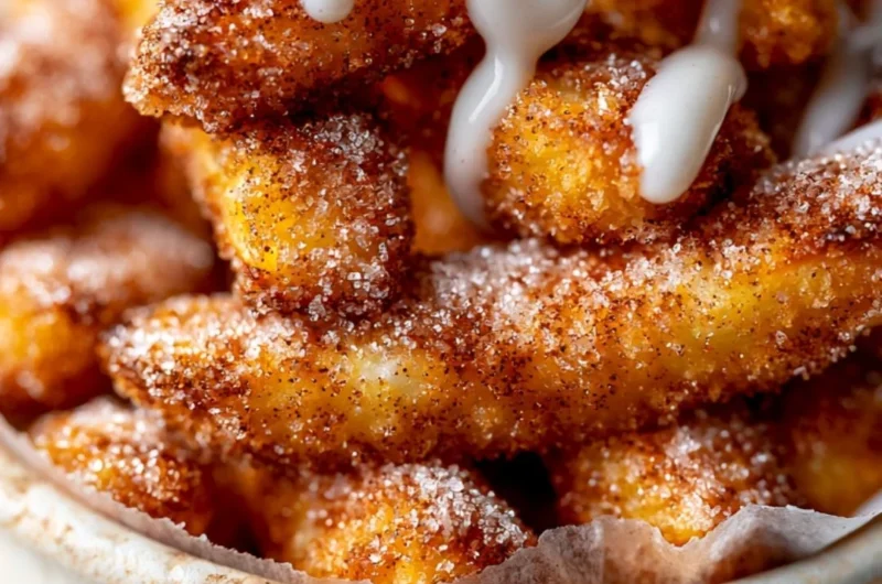 Cozy and delicious air fryer apple fries ready to enjoy
