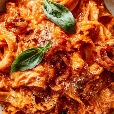 Cozy Italian Tagliatelle with Pancetta, Basil, and Mozzarella in a bowl.