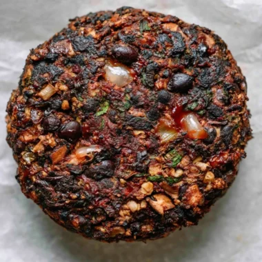 Deliciously prepared cozy mushroom veggie burgers served on a plate.