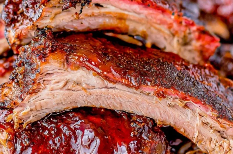 Delicious smoked ribs ready for a weekend gathering