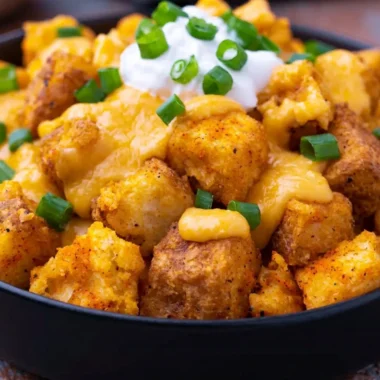 Delicious Taco Bell Fiesta Potatoes served with toppings