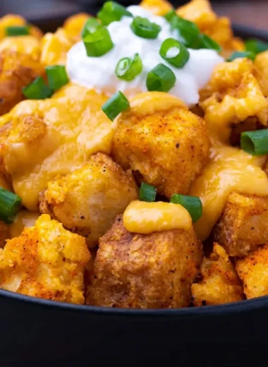 Delicious Taco Bell Fiesta Potatoes served with toppings