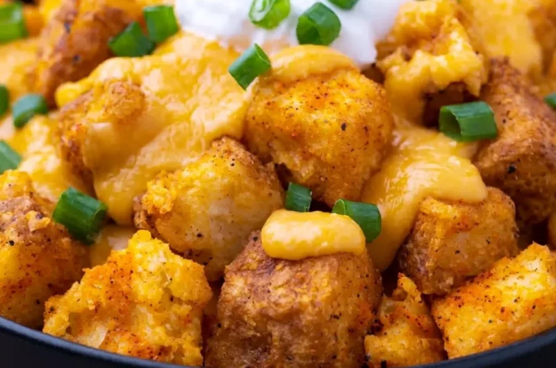 Delicious Taco Bell Fiesta Potatoes served with toppings