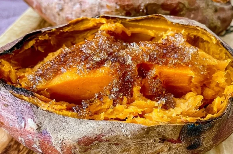 Smoked sweet potatoes served as a delicious comfort food dish.