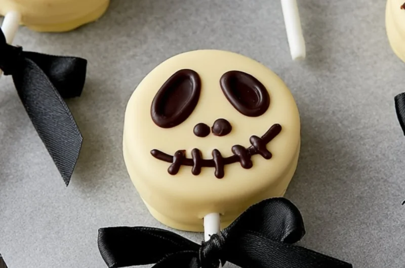 Spooky Skeleton Oreos decorated for Halloween celebrations
