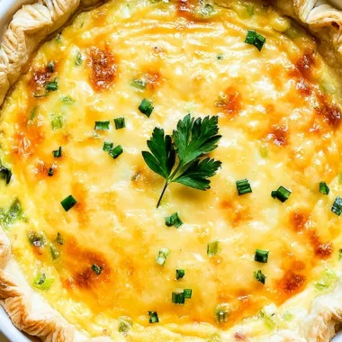 Delicious Quiche Lorraine with bacon and cheese in a flaky crust