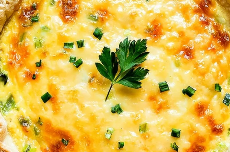 Delicious Quiche Lorraine with bacon and cheese in a flaky crust